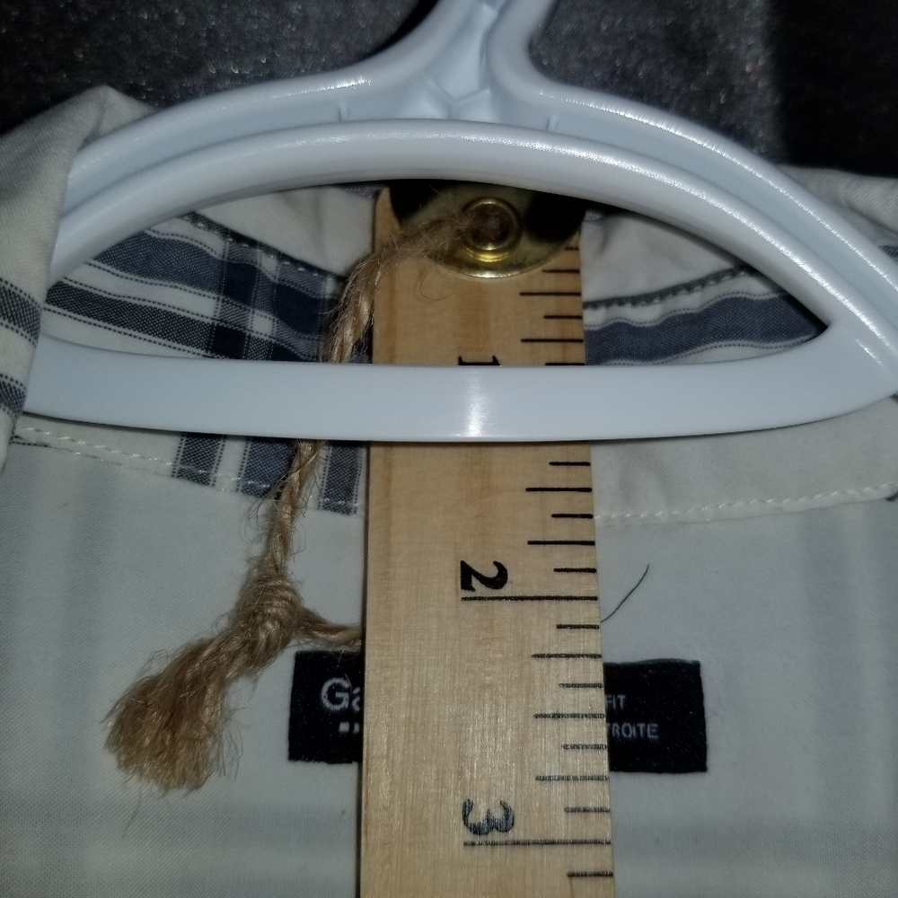 Gap Slim Fit Long Sleeve Cotton Poplin Big Window Check Button Down Size Large - Picture 13 of 15